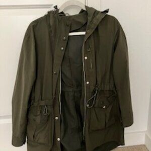 J Crew Green Anorak Jacket XS--like new condition